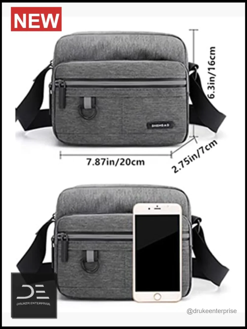 Canvas Crossbody Mini Messenger Bag for Cell Phone, Wallet, Key